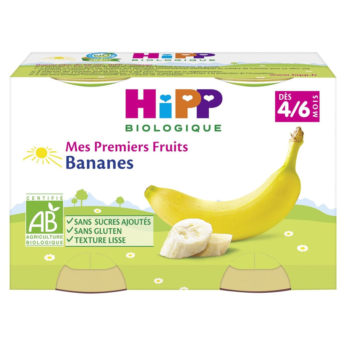 HIPP Hipp bio banane pot 2x125g dès 4/6mois