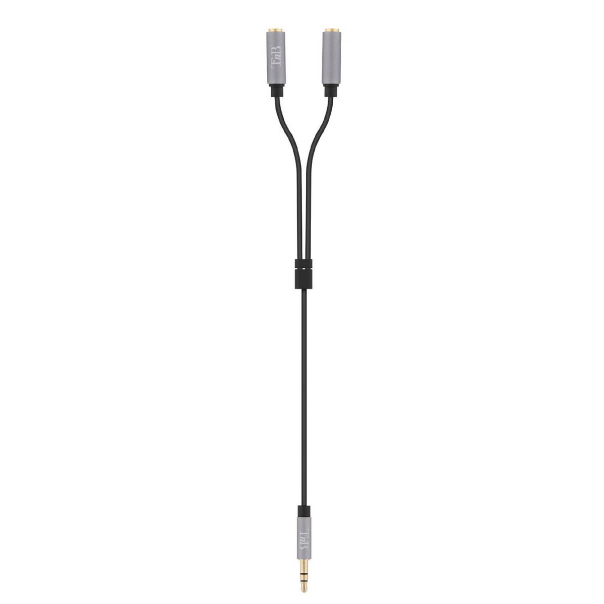 TNB Câble audio jack 3.5 mm - double jack femelle 3.5 mm - Noir et gris