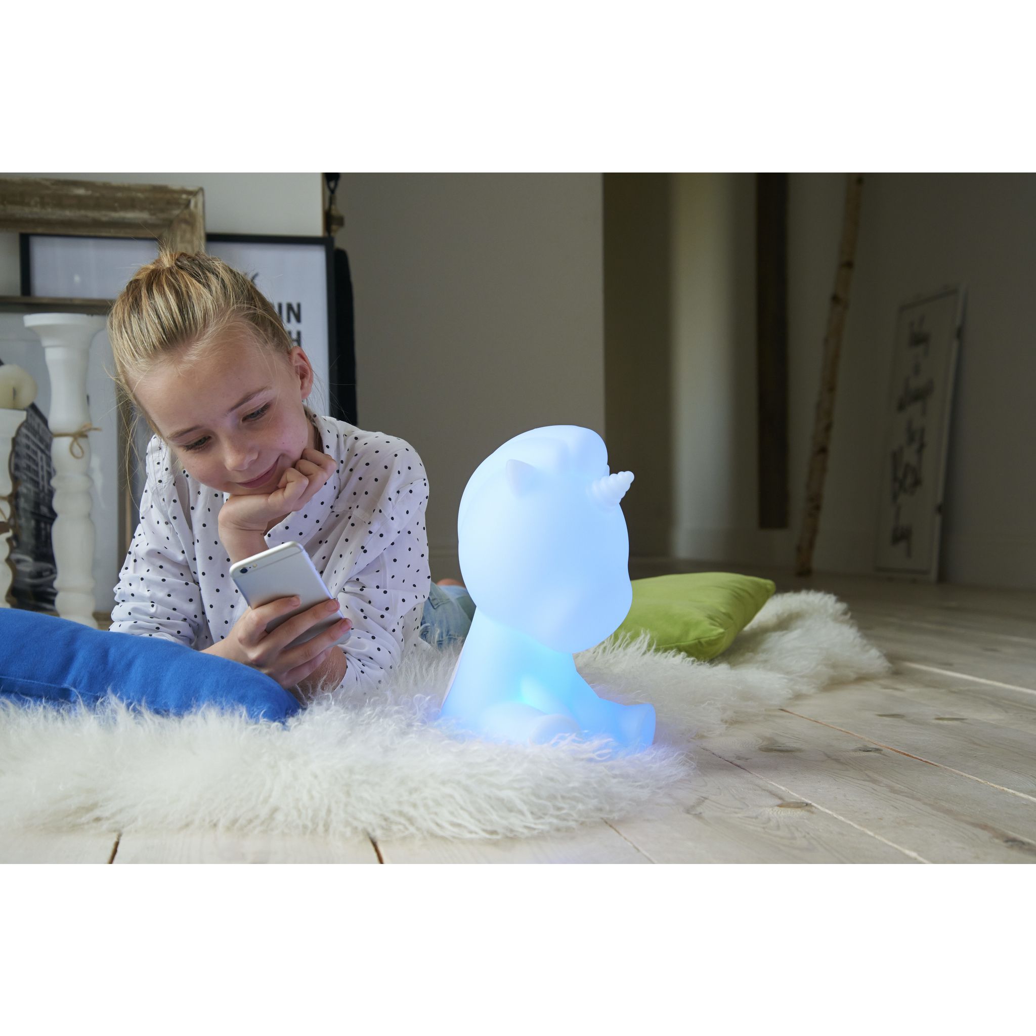 Voir la diapositive 6 : BIGBEN Enceinte portable Bluetooth lumineuse - Blanc - Luminus Licorne