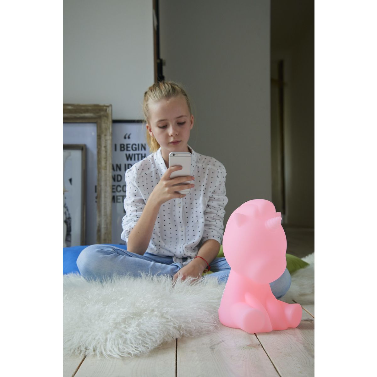 BIGBEN Enceinte portable Bluetooth lumineuse - Blanc - Luminus Licorne