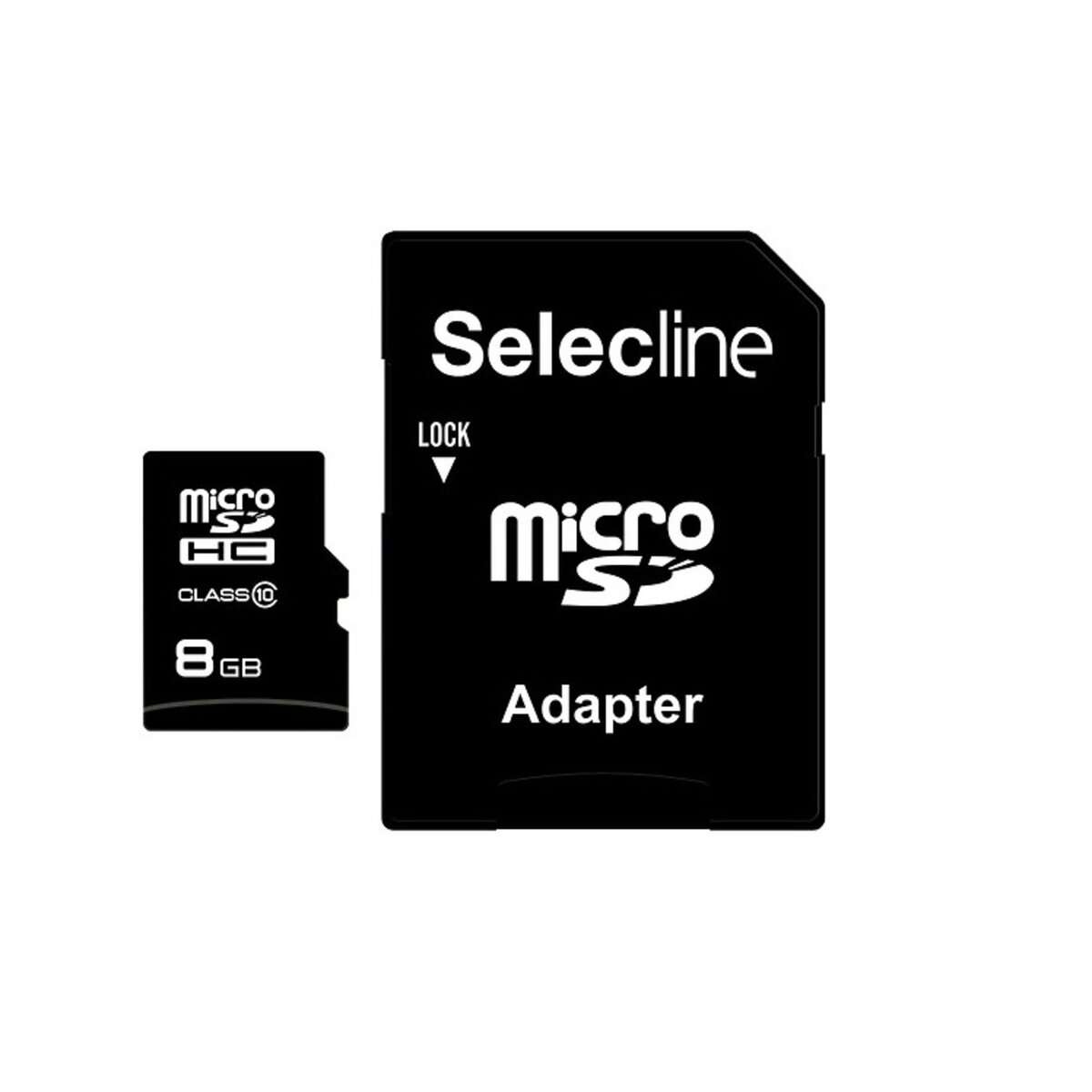 SELECLINE Micro SDHC - 8Go - adaptateur SD - Carte mémoire