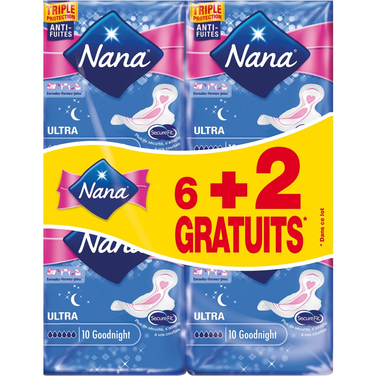 Nana Goodnight Ultra Large Serviettes Hygiéniques 10 Pièces