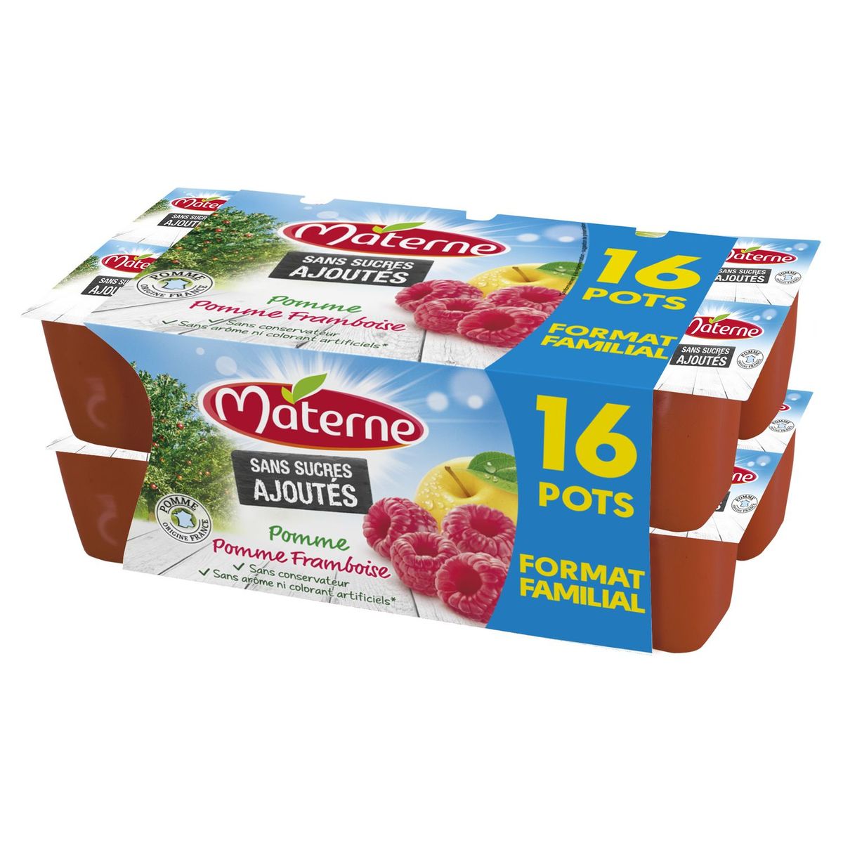 MATERNE Materne compote pomme, framboise 16x100g format familial