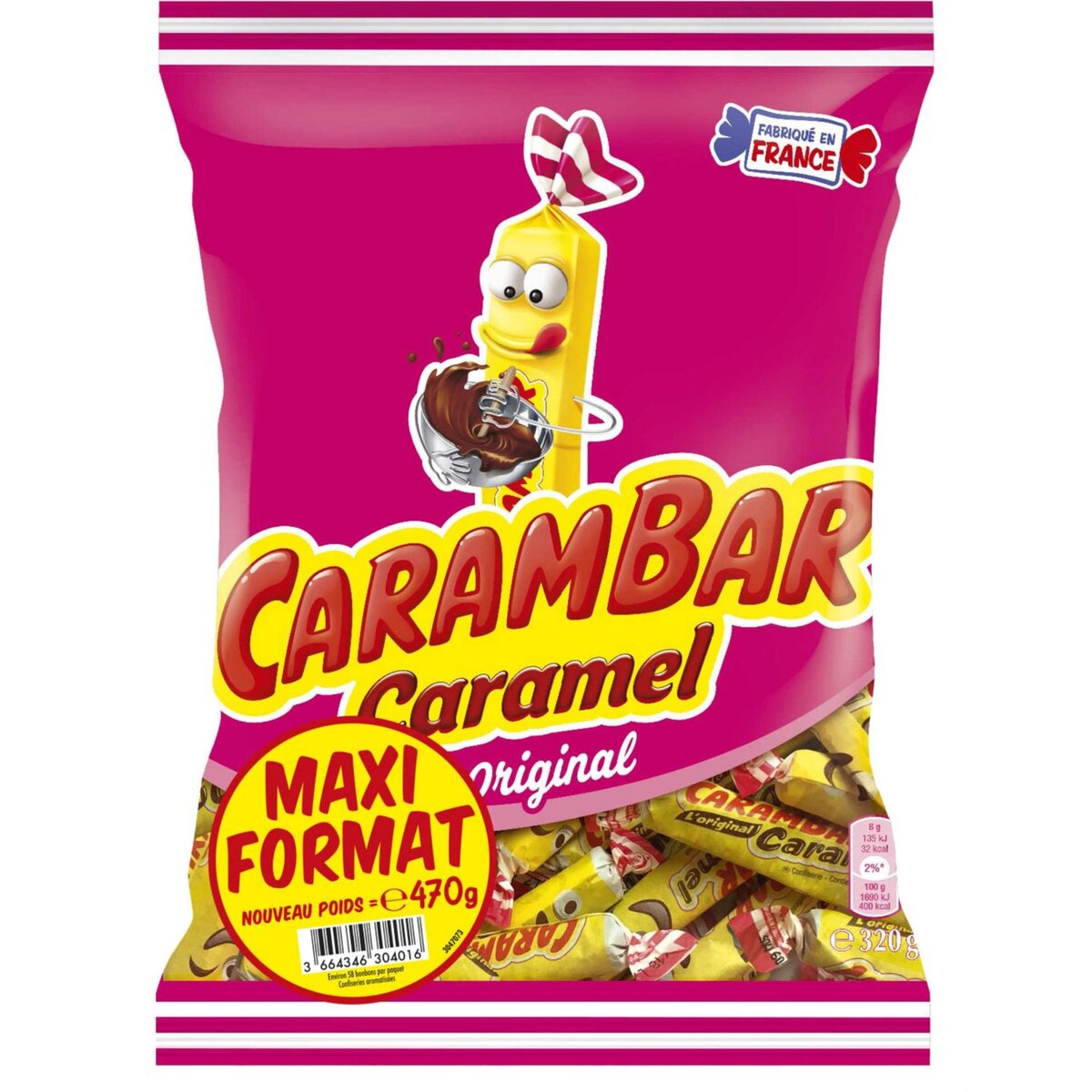 CARAMBAR Bonbons caramel original maxi format 470g