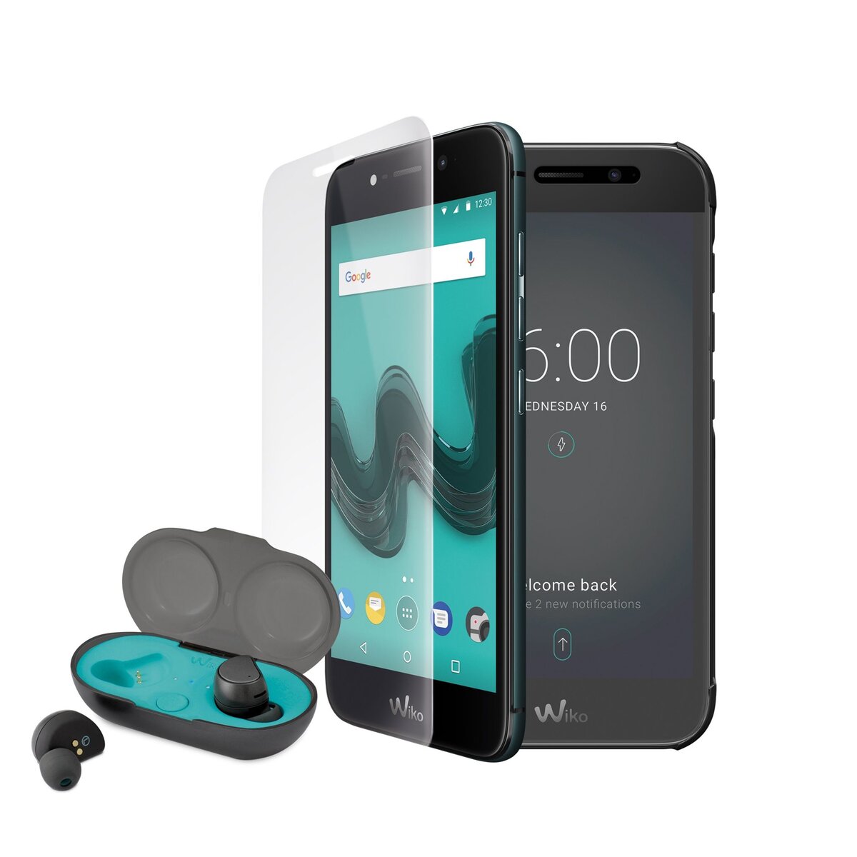 WIKO Pack WIM Lite comprenant un smartphone, des oreillettes, un étui folio et un verre trempé  - 32 Go - 5 pouces - Vert - Double Sim - 4G