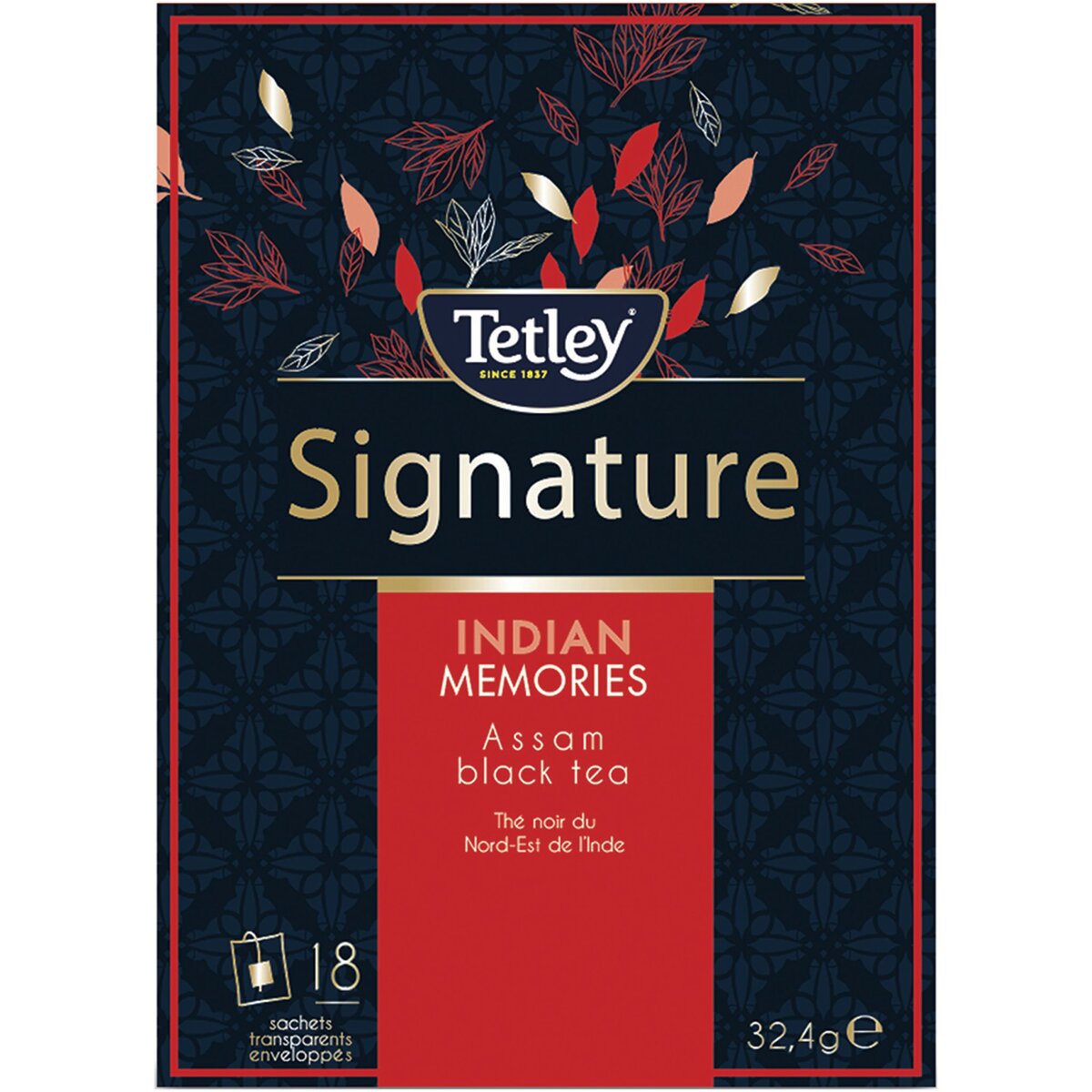 TETLEY Signature indian memories thé noir du nord est de l'Inde 18 sachets 32,4g