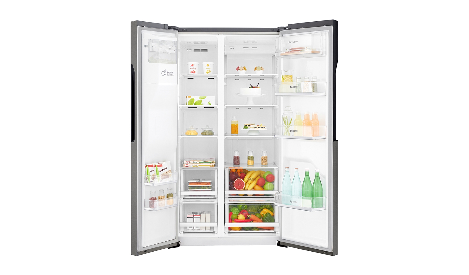 Voir la diapositive 5 : LG Réfrigérateur américain GSL360ICEV, 591L, Froid Ventilé Total No Frost