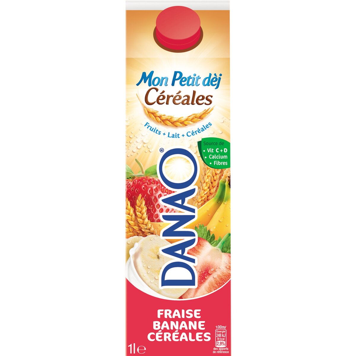 DANAO Danao fraise banane céréale 1l