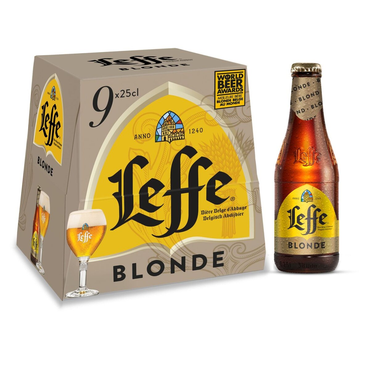LEFFE Abbaye De Leffe bière blonde 6,6° -9x25cl