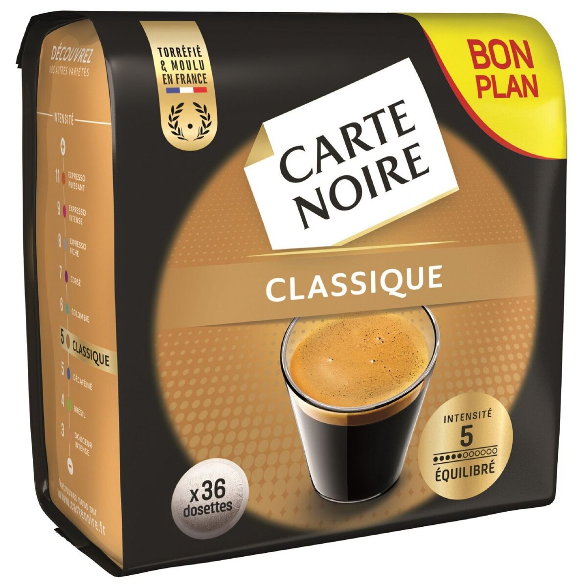 CARTE NOIRE Dosettes de café classique 36 dosettes 250g
