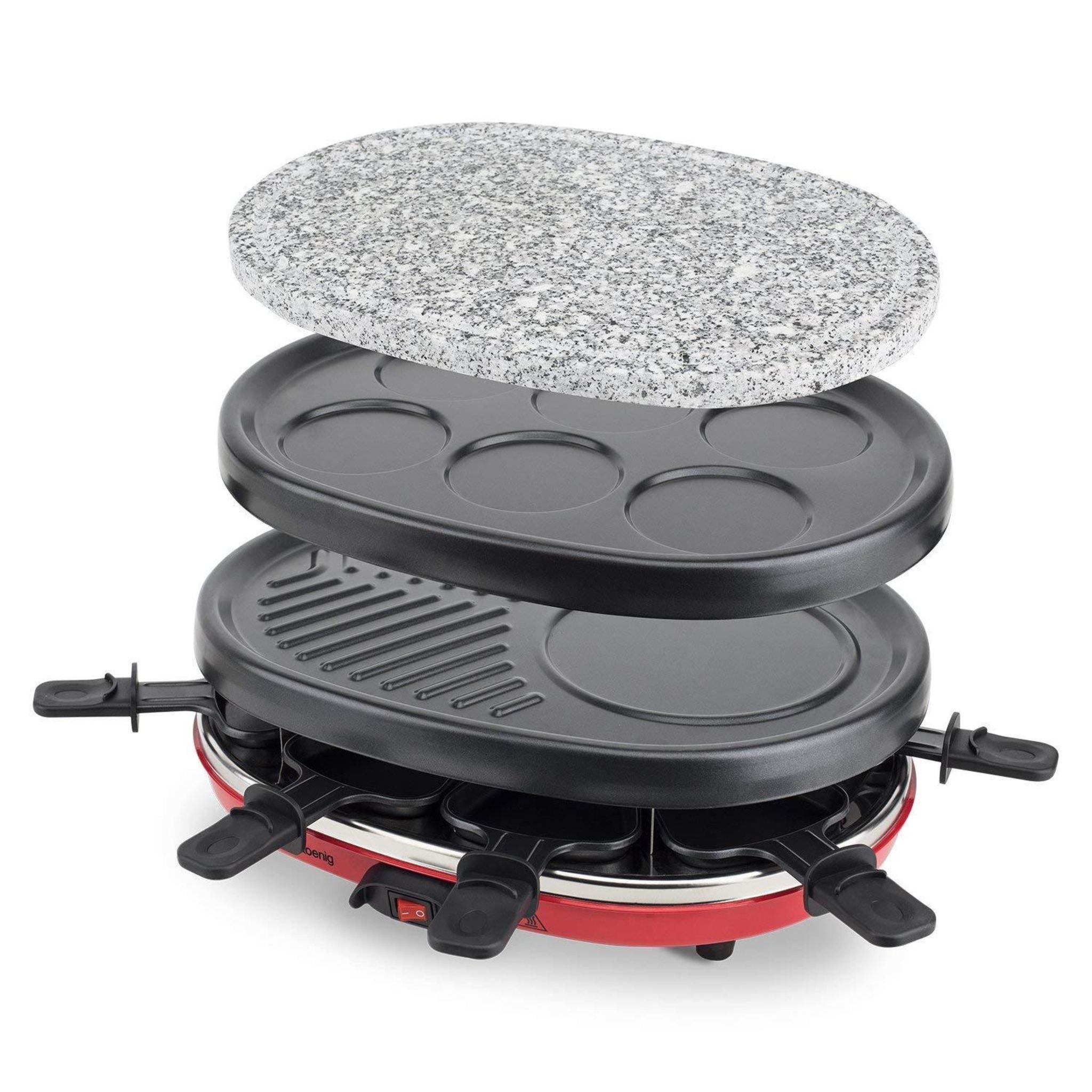 H.KOENIG Appareil 4 en 1 : Raclette/Pierre à cuire/Crêpière/Grill RP412 ...