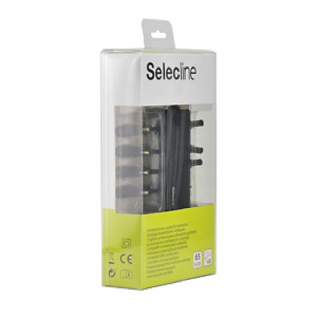 Voir la diapositive 3 : SELECLINE Chargeur PC 65 W - Universel - 8 Embouts - Noir