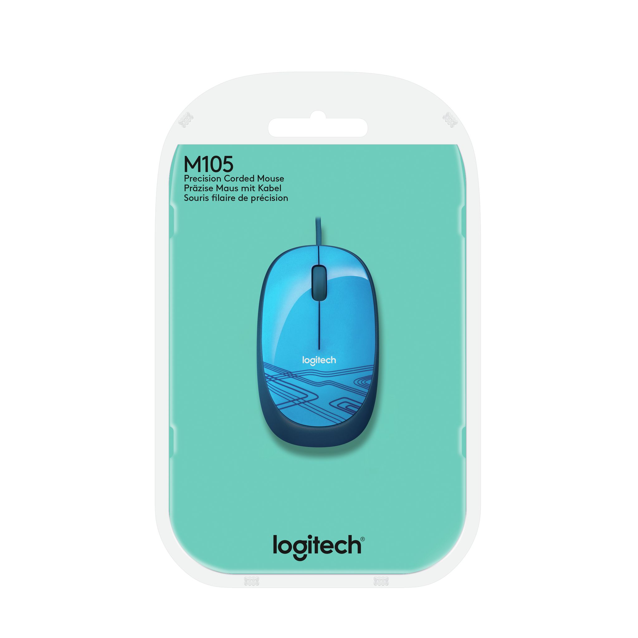 Voir la diapositive 5 : LOGITECH Souris filaire M105 - Bleue