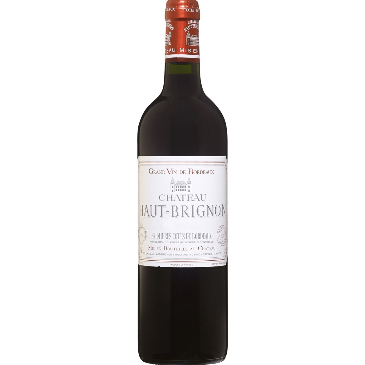 Vin rouge 1ères-Côtes-de-Bordeaux AOP Château Haut-Brignon 75cl
