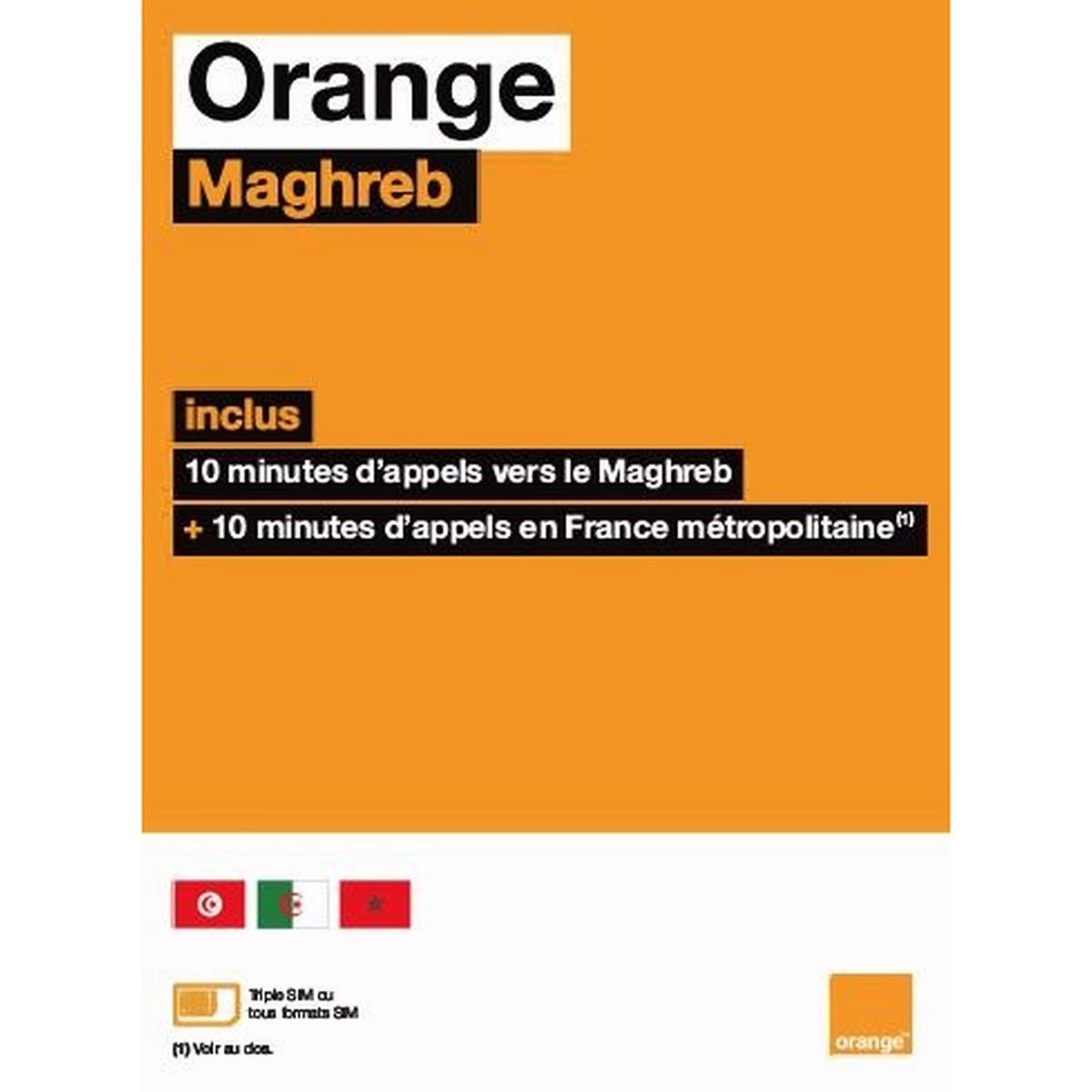 ORANGE MAGHREB Carte SIM Prépayée Sans Abonnement