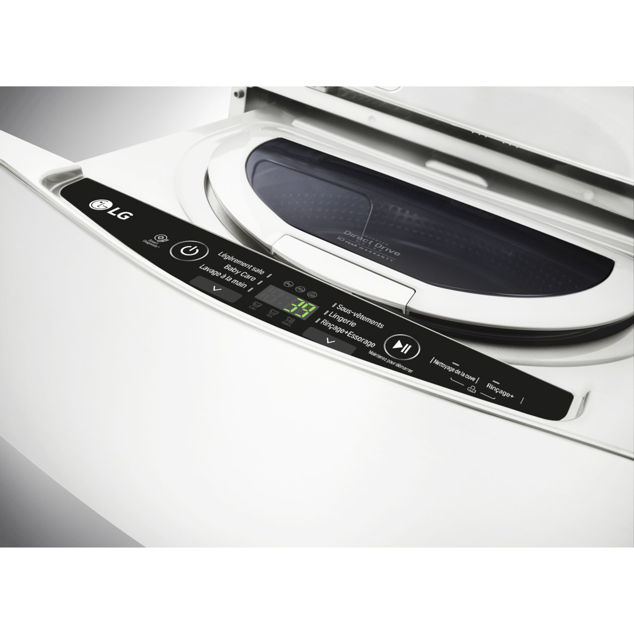 Voir la diapositive 7 : LG Mini Lave-linge Twin Wash Mini FM37E1WH, 3.5 Kg, 700 T/min, 6 programmes, Blanc