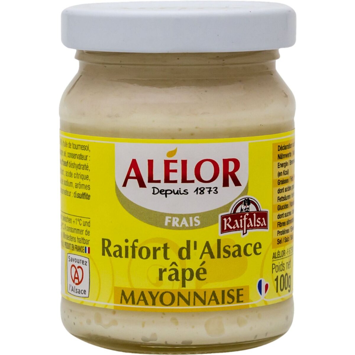 ALELOR Raifort d'Alsace râpé mayonnaise 100g