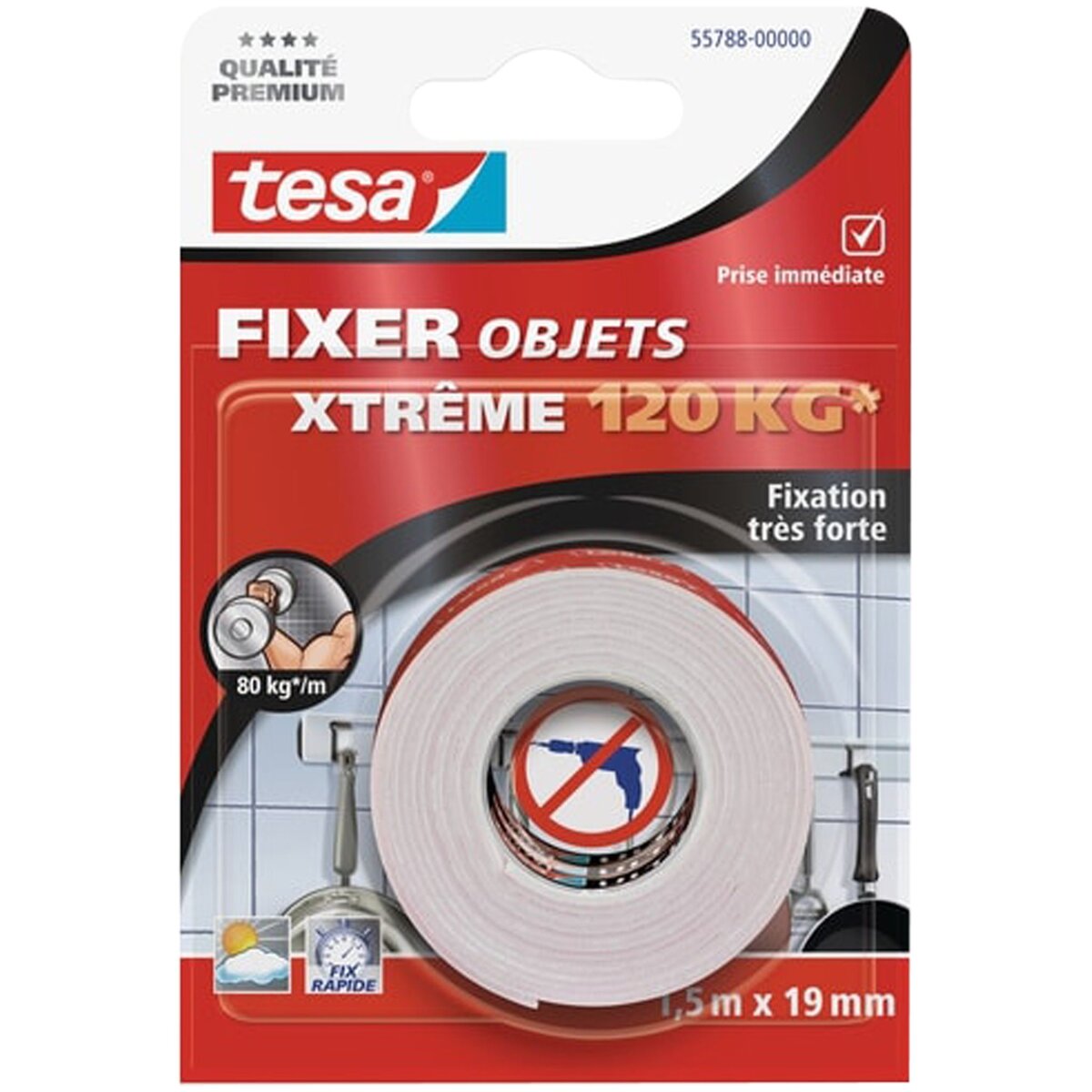 TESA Tesa double face montage xtrem 120 kg 1,50mx19mm