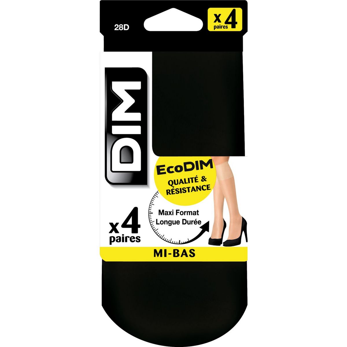 DIM Dim Mi-bas ecodim noirs 28D taille 35/41 x4