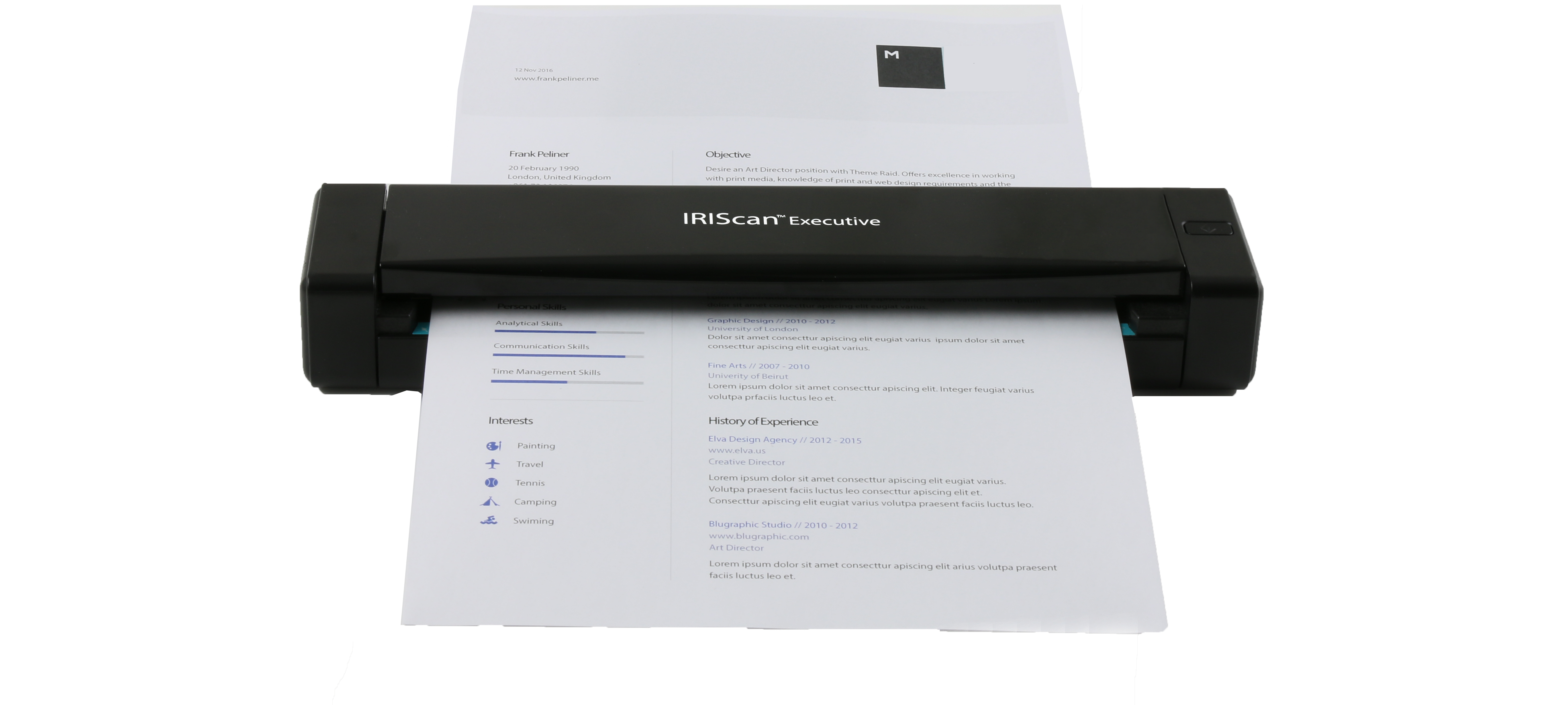 Voir la diapositive 3 : IRIS Scanner portable IRIScan Executive 4 Duplex - Noir