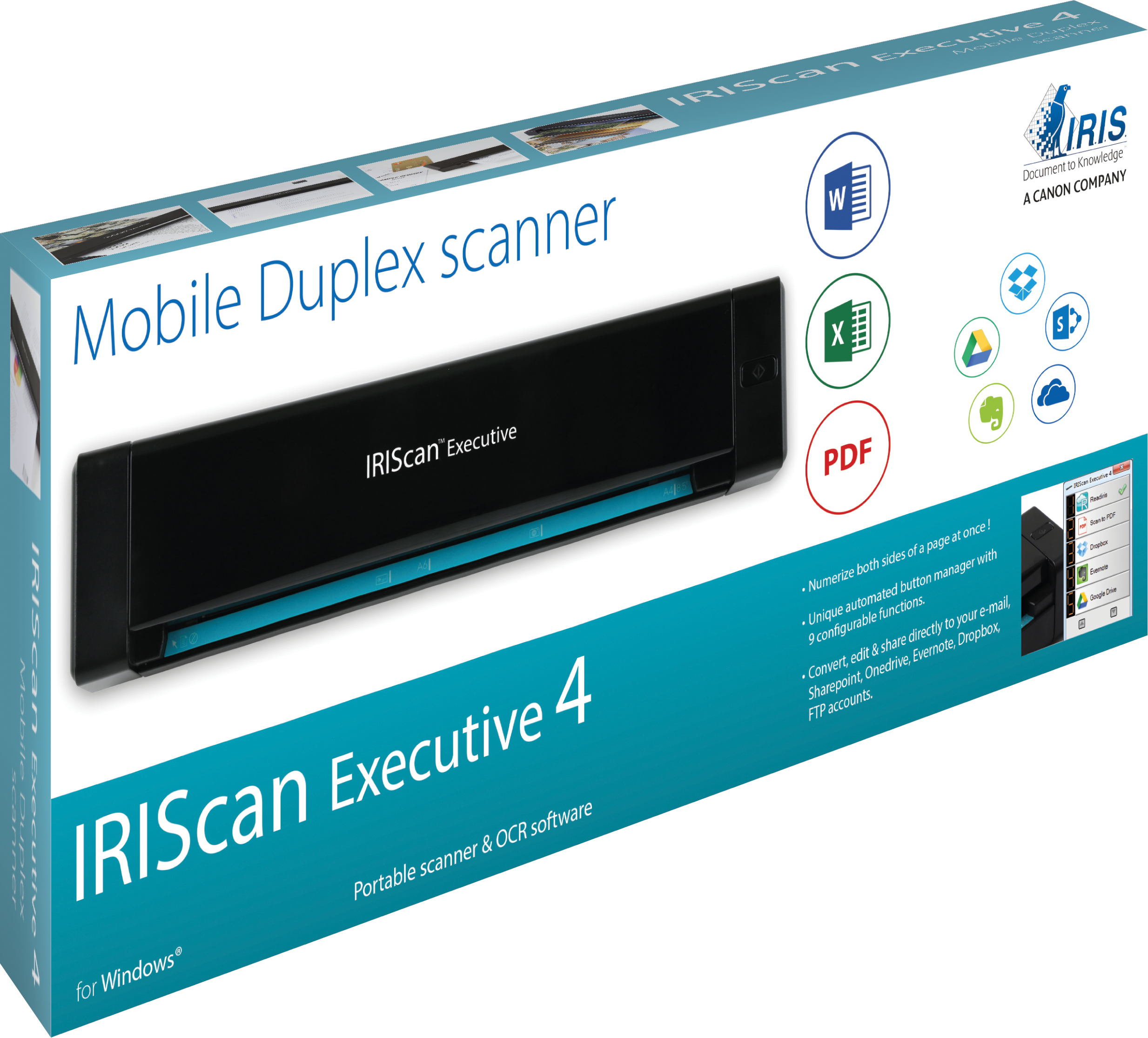 Voir la diapositive 8 : IRIS Scanner portable IRIScan Executive 4 Duplex - Noir