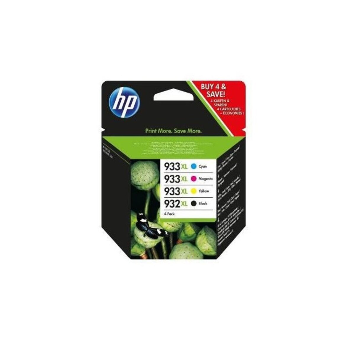 HP Pack de 4  Cartouches d'Encre HP 932XL/933XL Noire, Cyan, Magenta et Jaune grandes capacités Authentiques (C2P42AE)