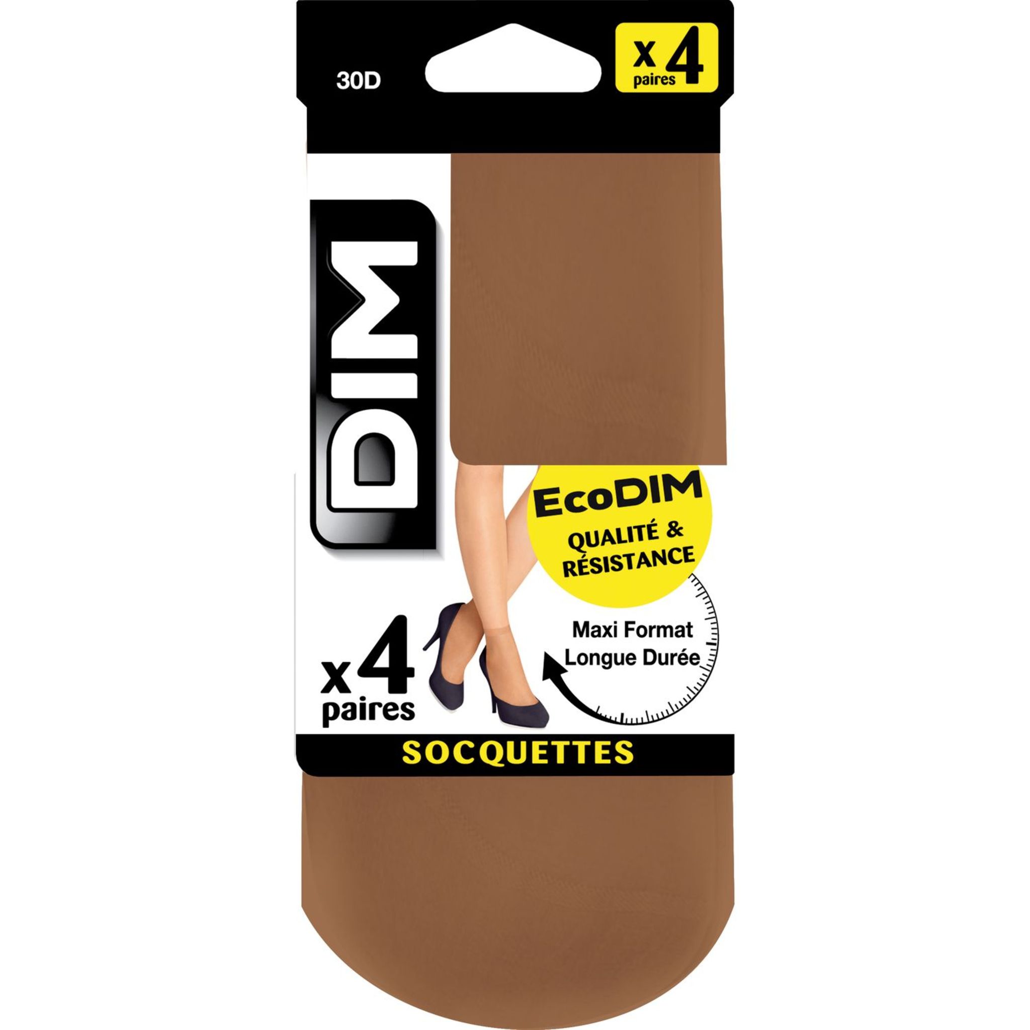 Voir la diapositive 2 : DIM Dim Socquettes ecodim femme daim 30D taille 35/41 x4 4 pièces
