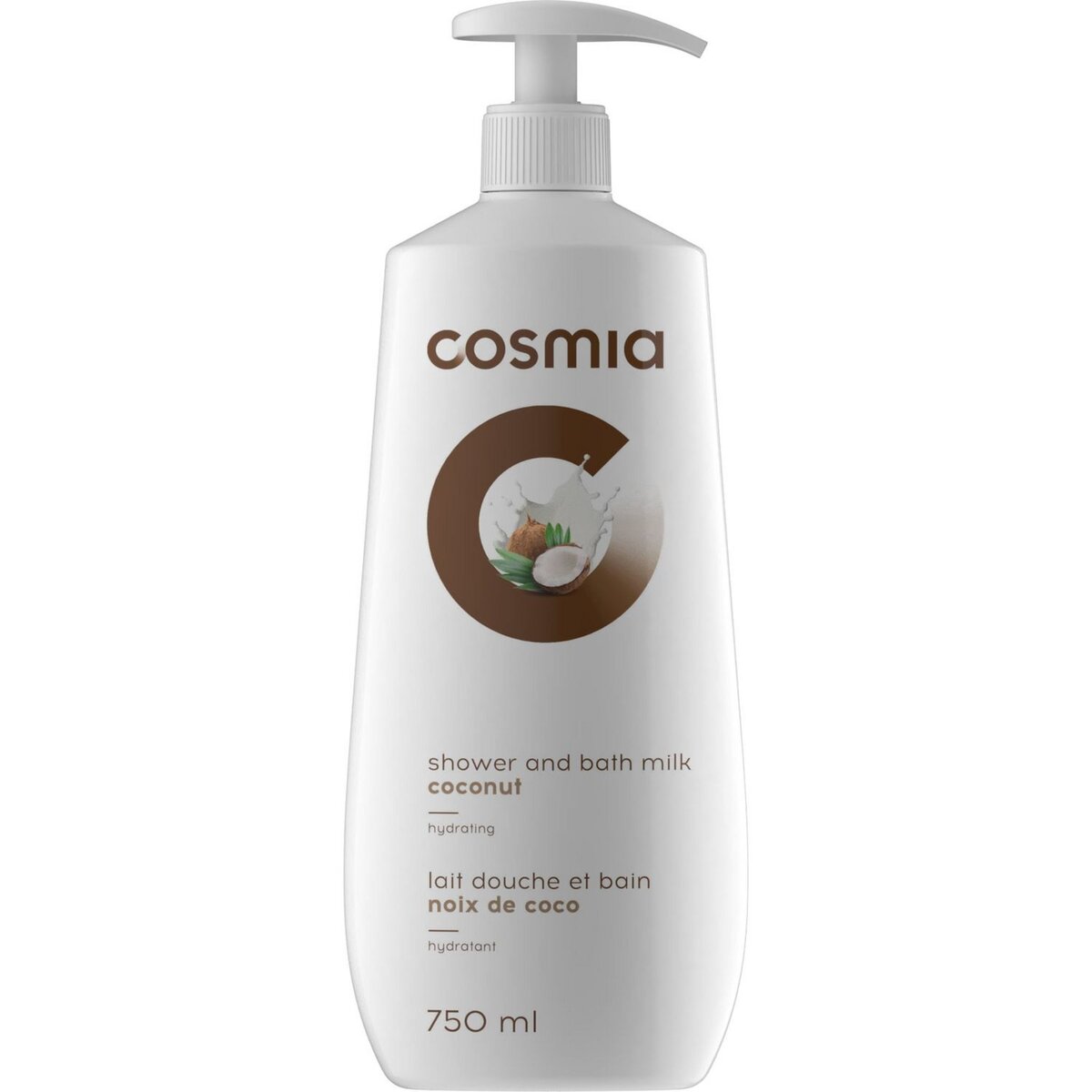 COSMIA Lait de douche et bain hydratant à la noix de coco 750ml