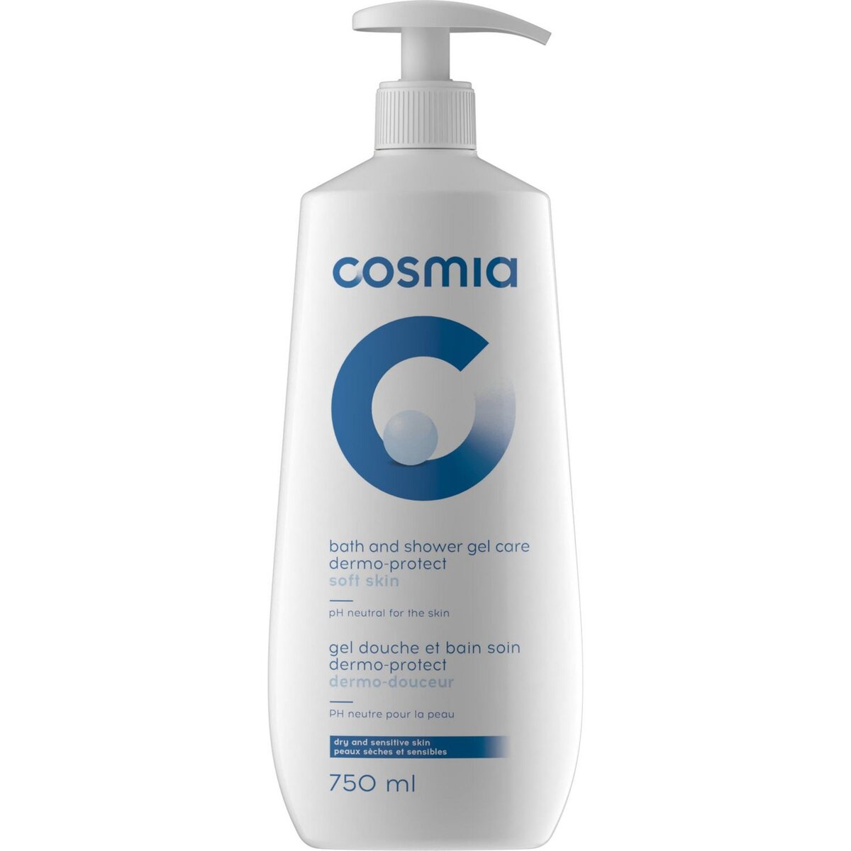 COSMIA Gel douche et bain dermo-douceur peaux sèches et sensibles 750ml