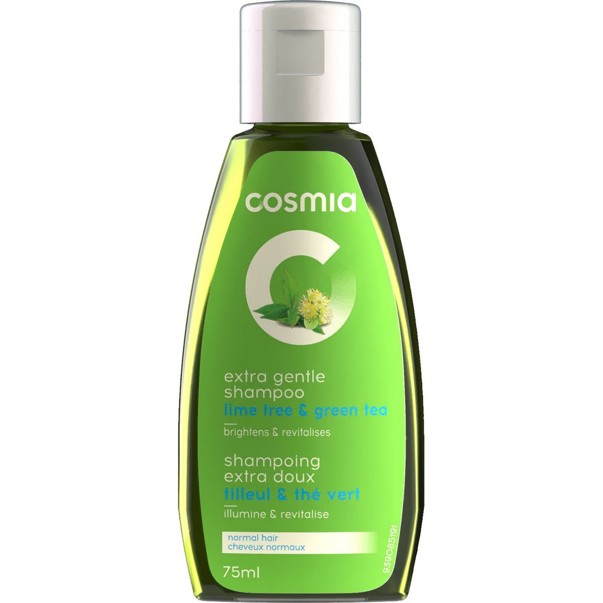 COSMIA Shampoing extra doux tilleul et thé vert cheveux normaux 75ml