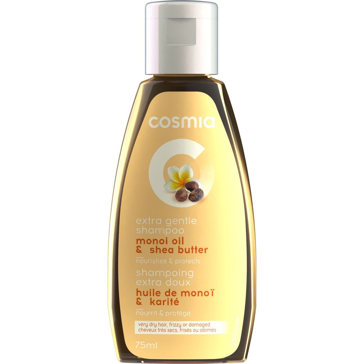 COSMIA BY AUCHAN Cosmia shampooing extra doux monoï cheveux très secs 75ml