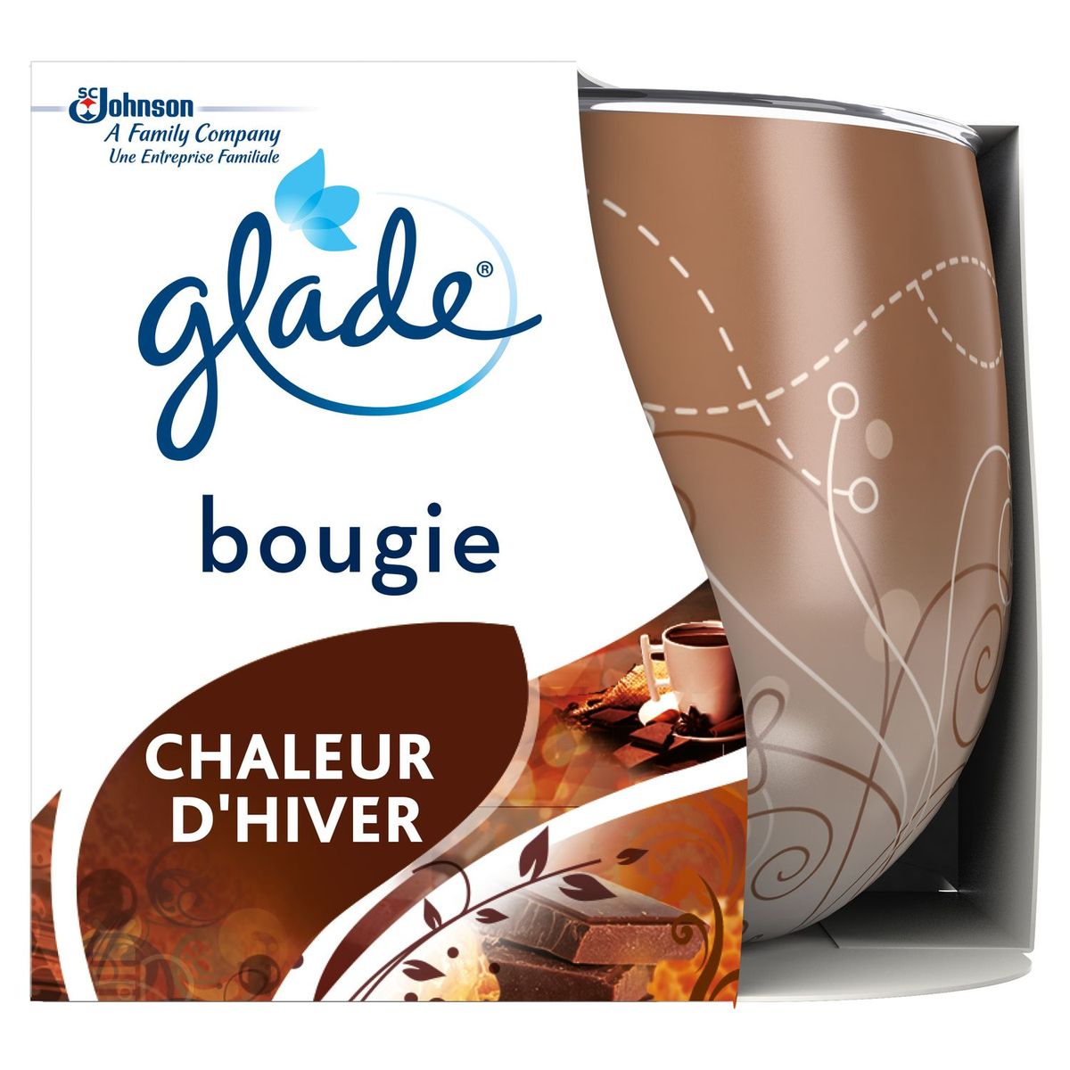 GLADE Bougie décorée chaleur d'hiver 1 bougie