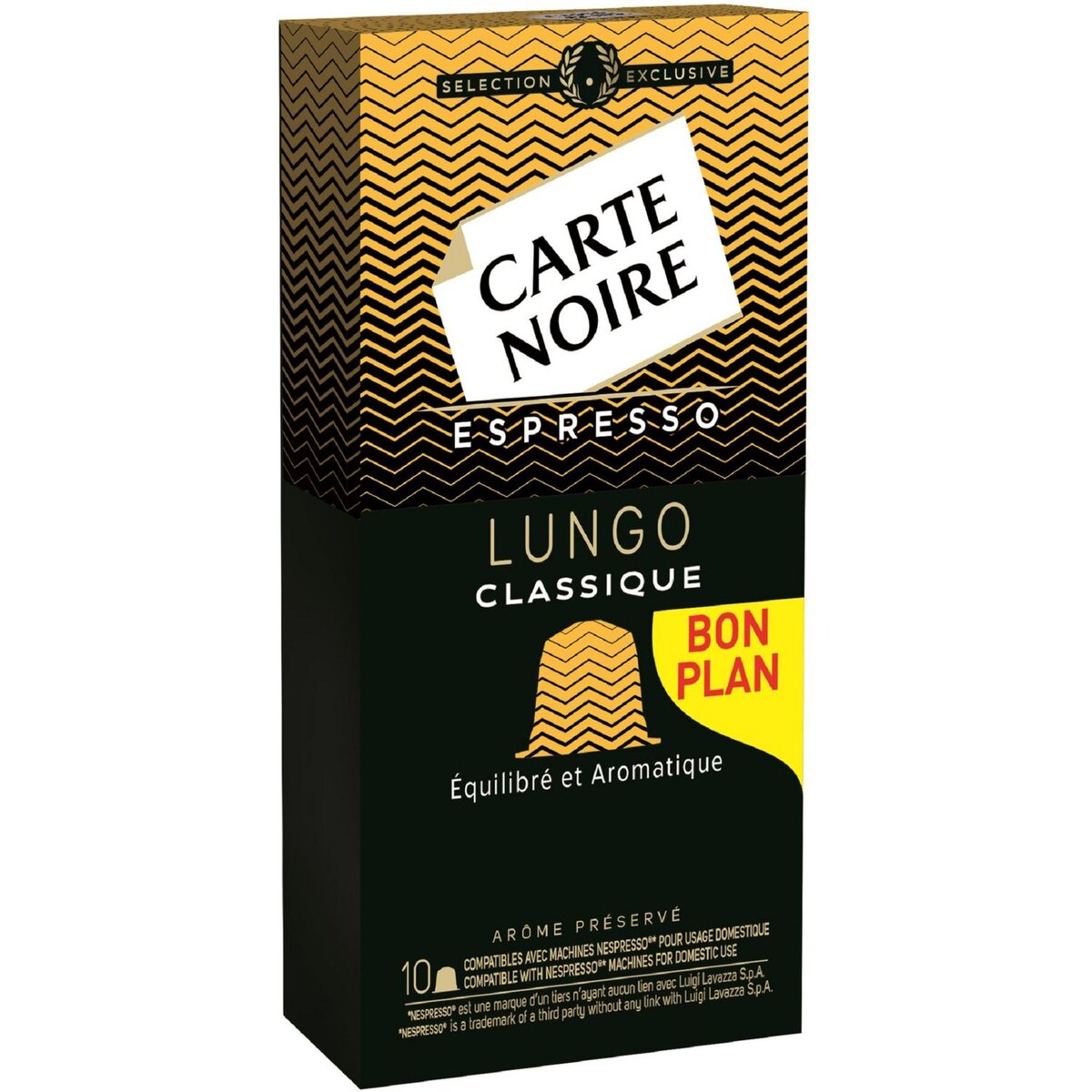 CARTE NOIRE Café lungo classique en capsule compatible Nespresso 10 capsules 56g