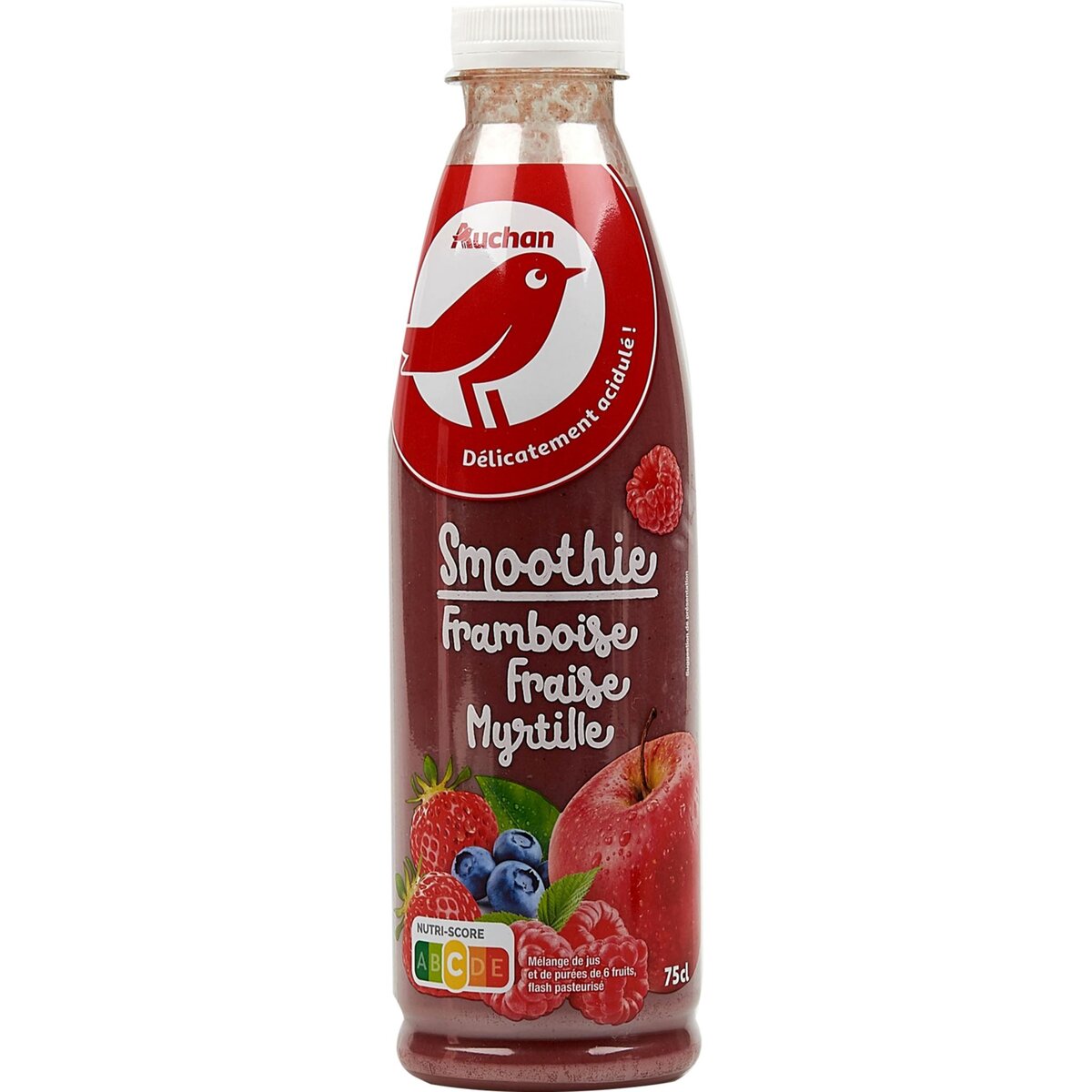 AUCHAN Smoothie framboise fraise myrtille 75cl