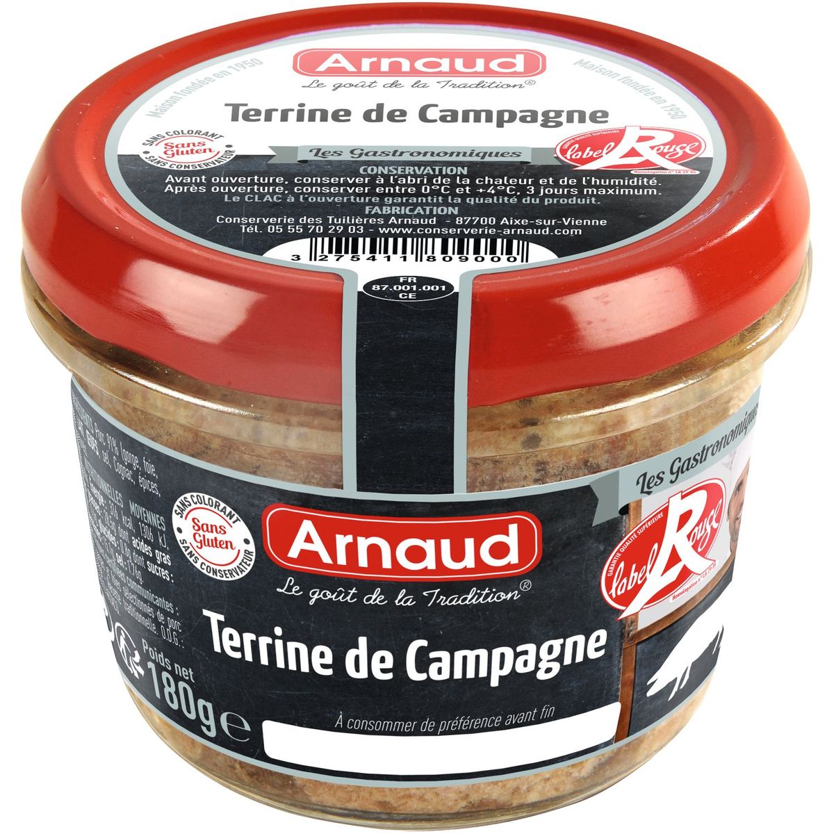 ARNAUD Terrine de campagne Label Rouge 180g