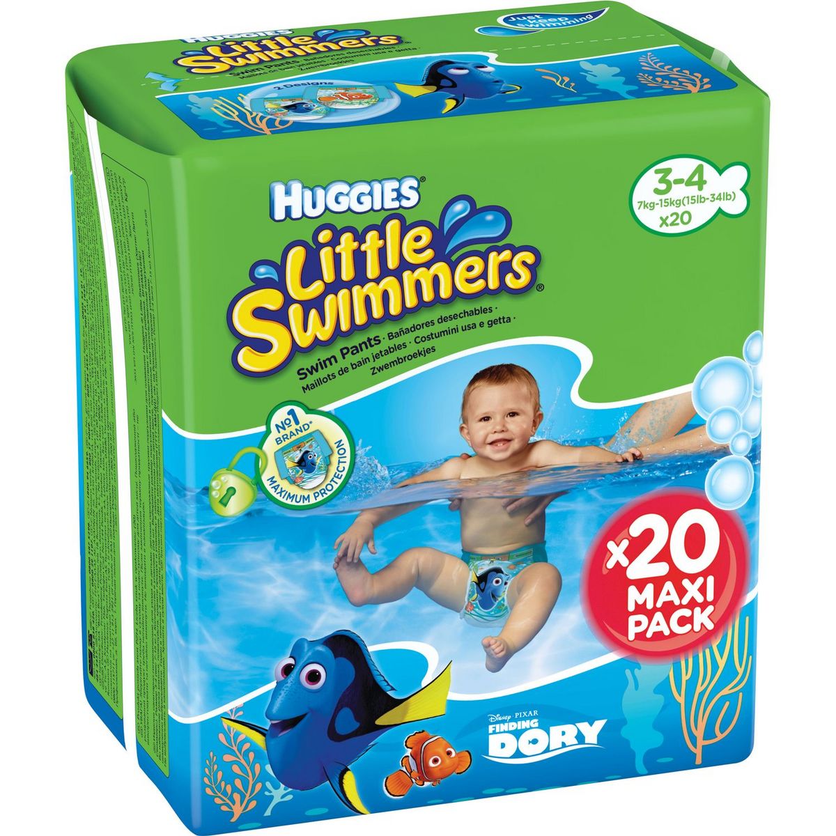 HUGGIES Huggies Little swimmers couches de bain 3-4 ans (7-15kg) x20 20 couches