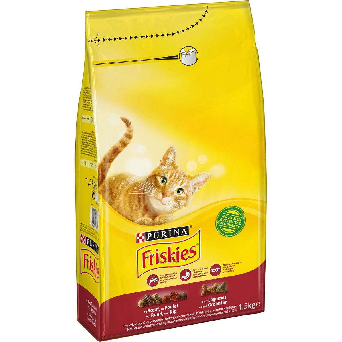 FRISKIES Croquettes au boeuf poulet et légumes pour chat 1,5kg