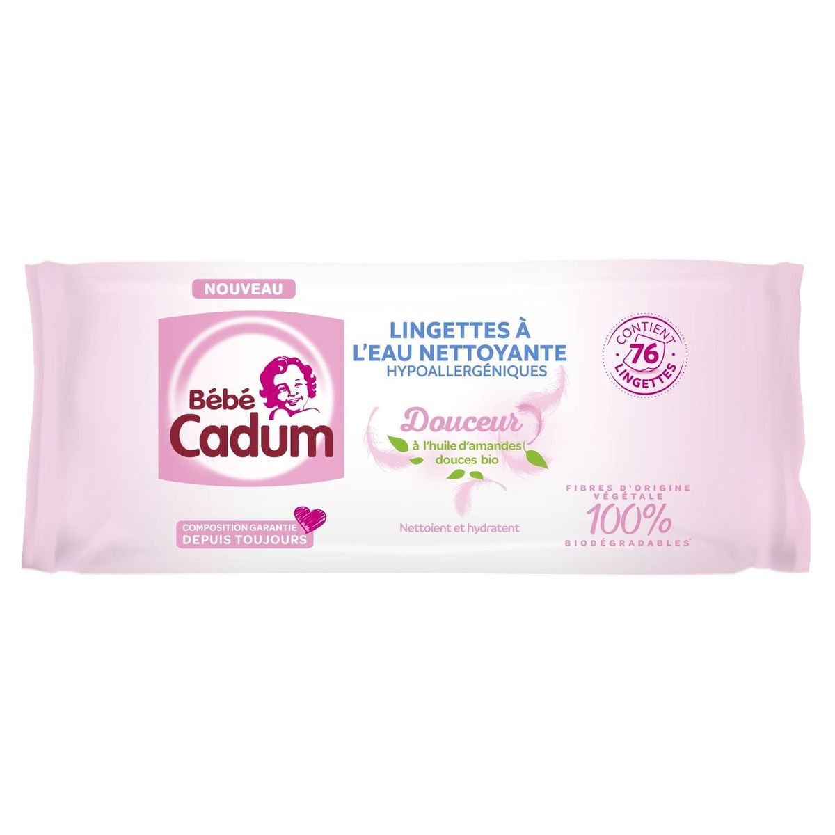BEBE CADUM Bébé Cadum lingette à l'eau nettoyante x76