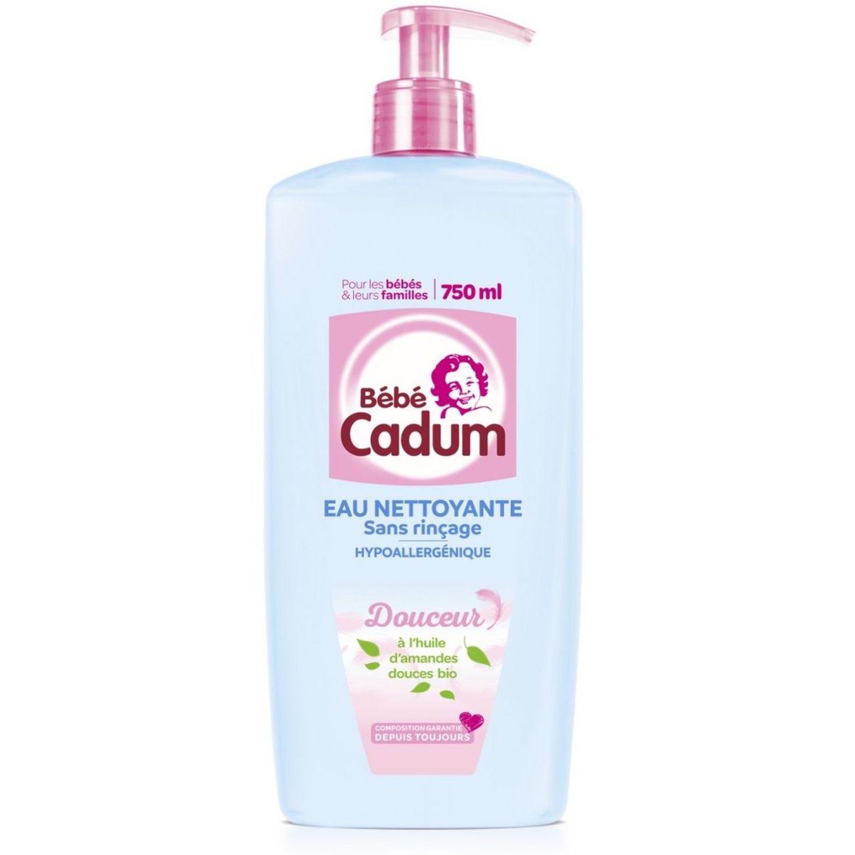 BEBE CADUM Eau nettoyante à l'huile d'amande douce bio 750ml