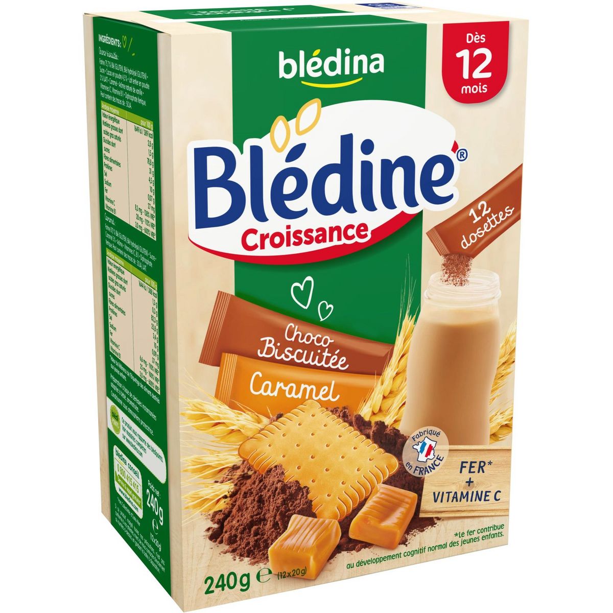 BLEDINA Blédine dosette caramel choco en poudre dès 12 mois