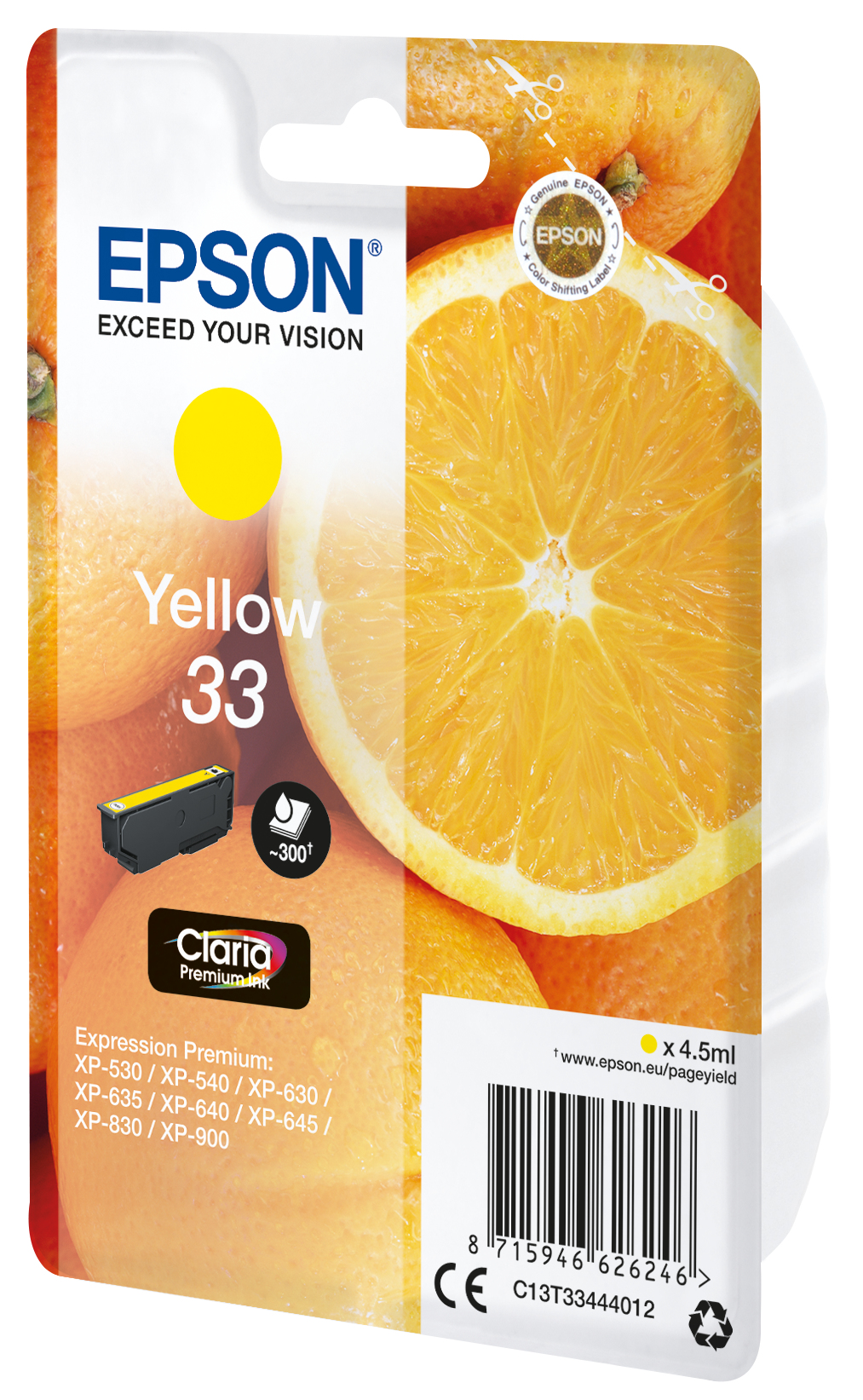 Voir la diapositive 2 : EPSON Cartouche d'encre T3344 - Jaune