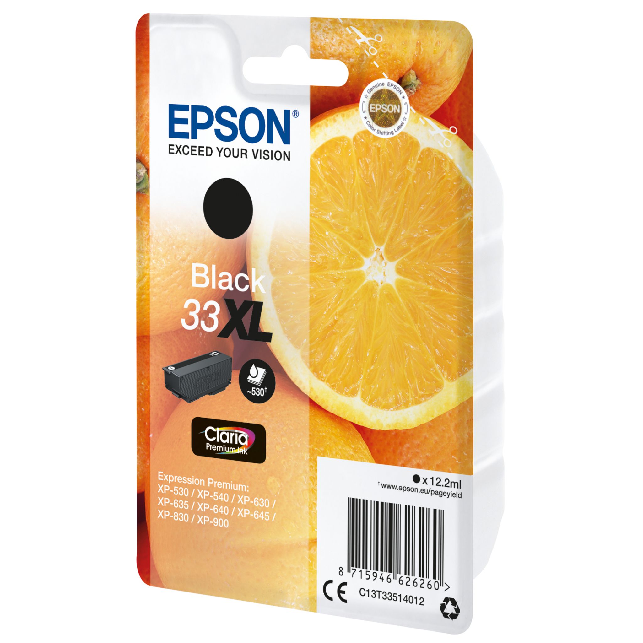 Voir la diapositive 2 : EPSON CARTOUCHE NOIR EPSON 530/630- XP-830 530 P ORANGES