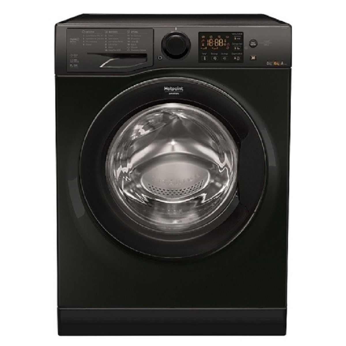 HOTPOINT Lave linge séchant hublot RDSG86407KKFR, 8 Kg Lavage, 6 Kg Séchage, 1400 T/min