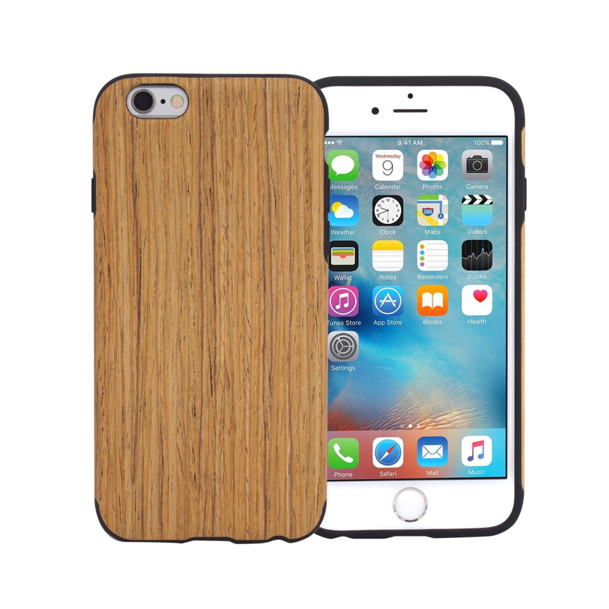 MOXIE Coque souple Medium Wood pour Iphone 6 / 6S - Bois et noir