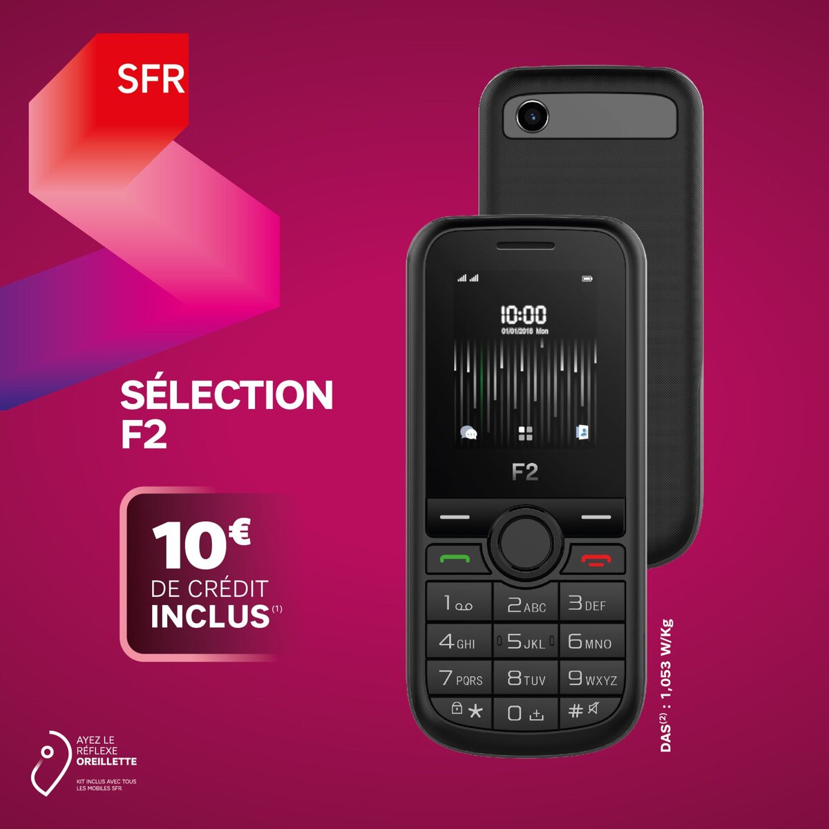 SFR Pack Prépayé avec Mobile Sélection F2 et Carte Sim