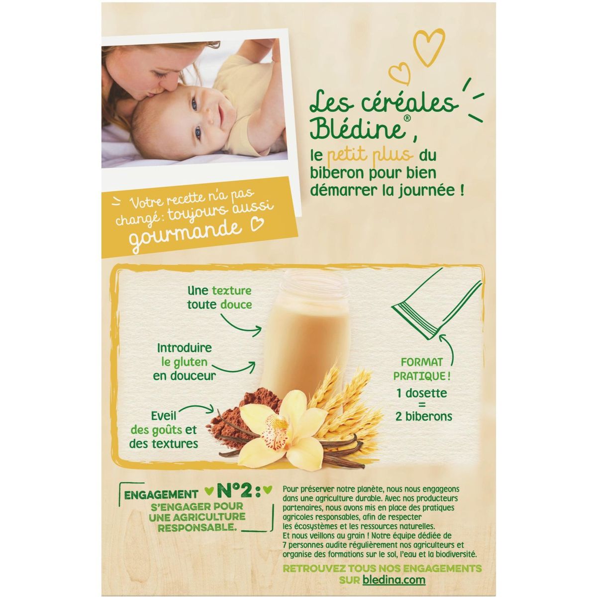 BLEDINA Blédine Dosettes vanille cacao en poudre 240g dès 6 mois