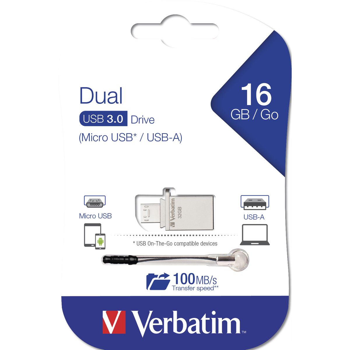 VERBATIM Clé USB - USB 3.0 OTG - 16 Go