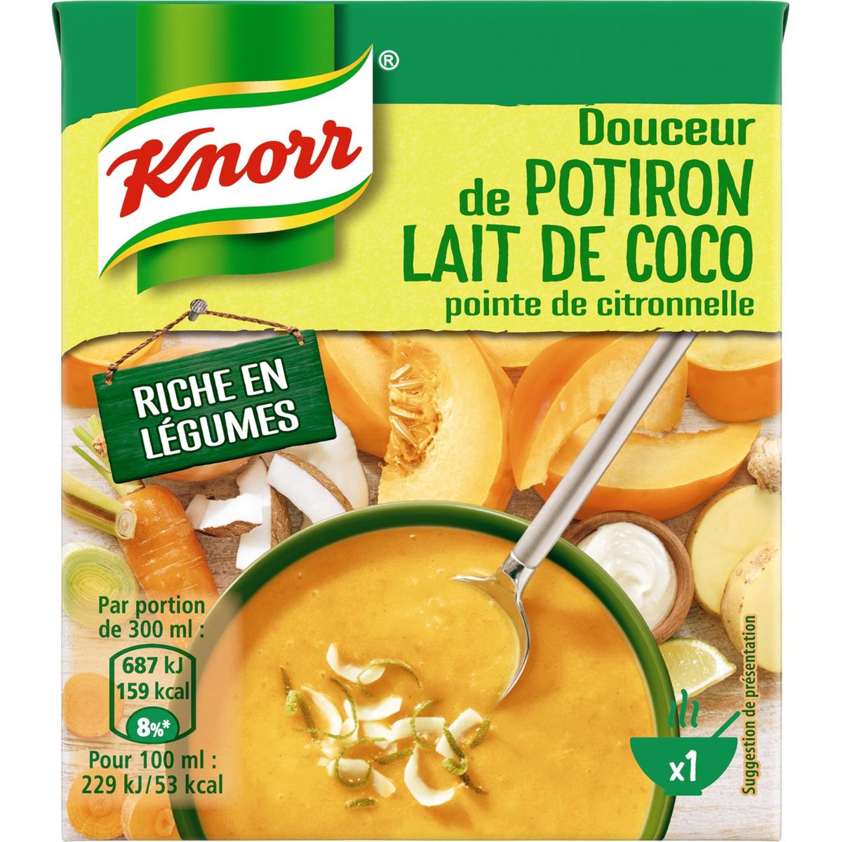 KNORR Knorr potage potiron lait de coco pointe citronnelle 30cl