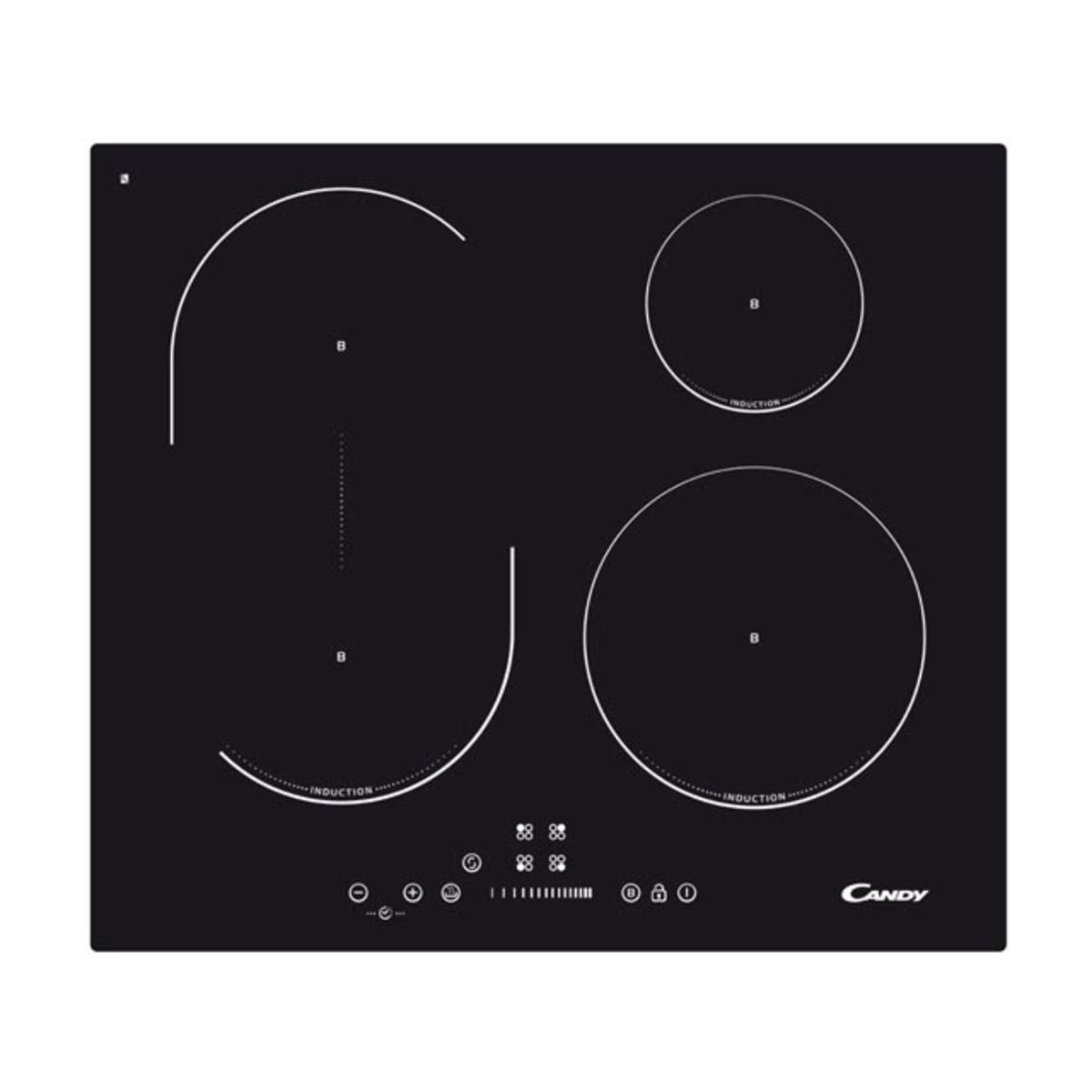 CANDY Table de cuisson à induction CI62TP, 60 cm, 4 Foyers