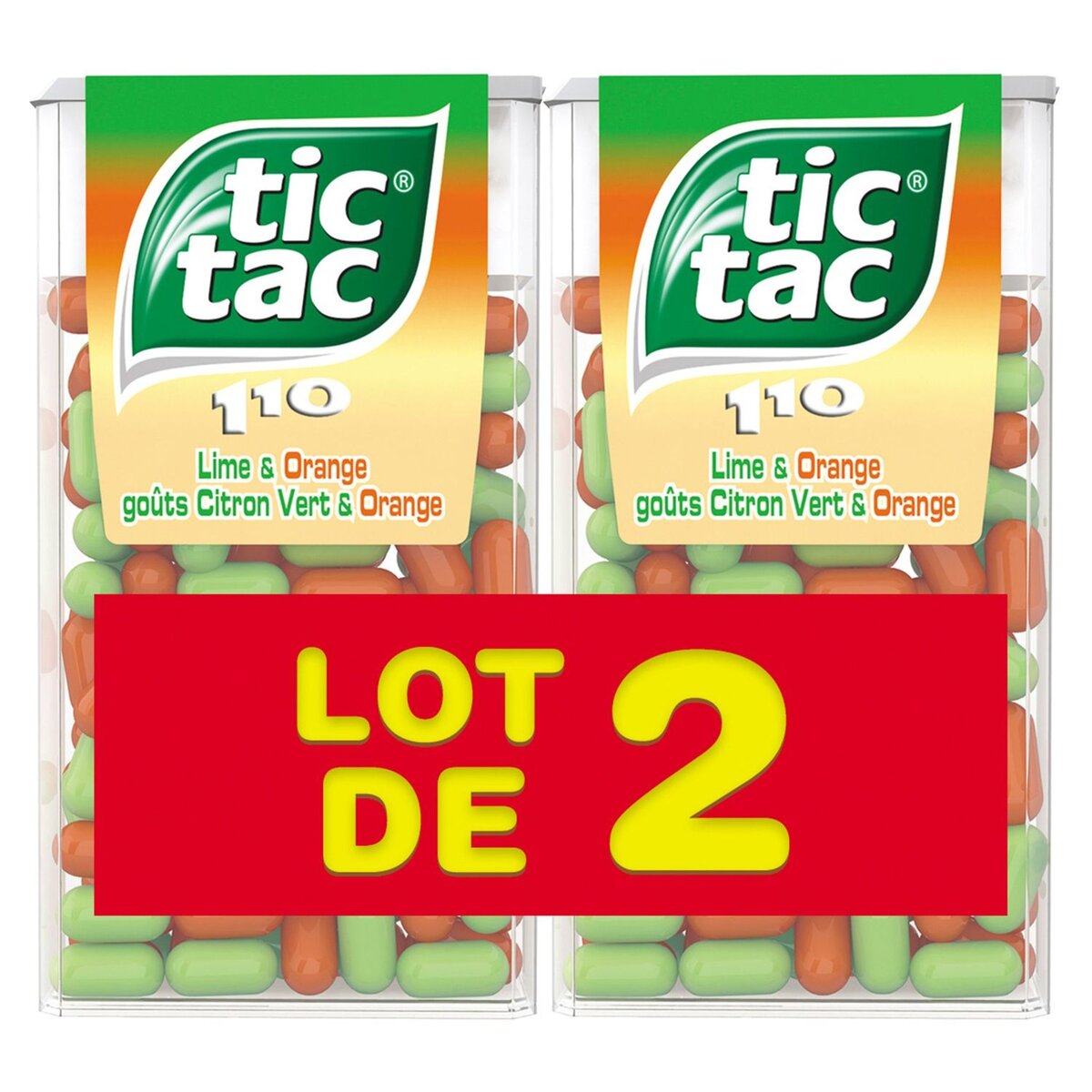 TIC TAC Tic Tac citron vert et orange 2x110 -110g